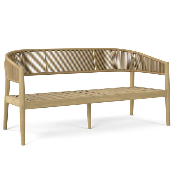 English Elm Bayshore Outdoor Sofa Natural – Handcrafted Acacia & Rust‑Resistant Aluminum, Weather‑Resistant Fabric B136P159390