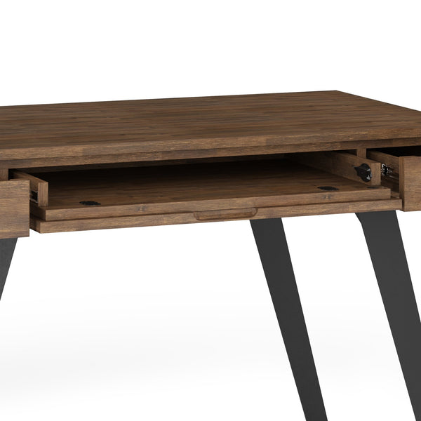 English Elm Lowry Small Desk - Handcrafted Rustic Acacia Wood With Metal Legs For Stylish Compact Workspaces B136P158884