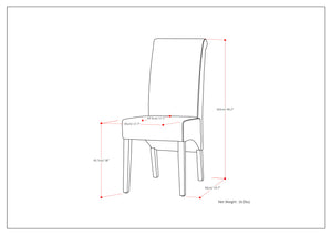 English Elm Avalon - Elegant Set Of 2 Stone Grey Parson Dining Chairs For Modern Homes & Comfort Spaces B136P159803