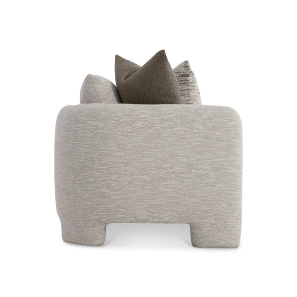 Bernhardt Bernhardt Rowan Sofa With Sculptural Geometric Base, Deep Seats, Knife-Edge Pillows, Custom Fabrics - Made to Order P5307A