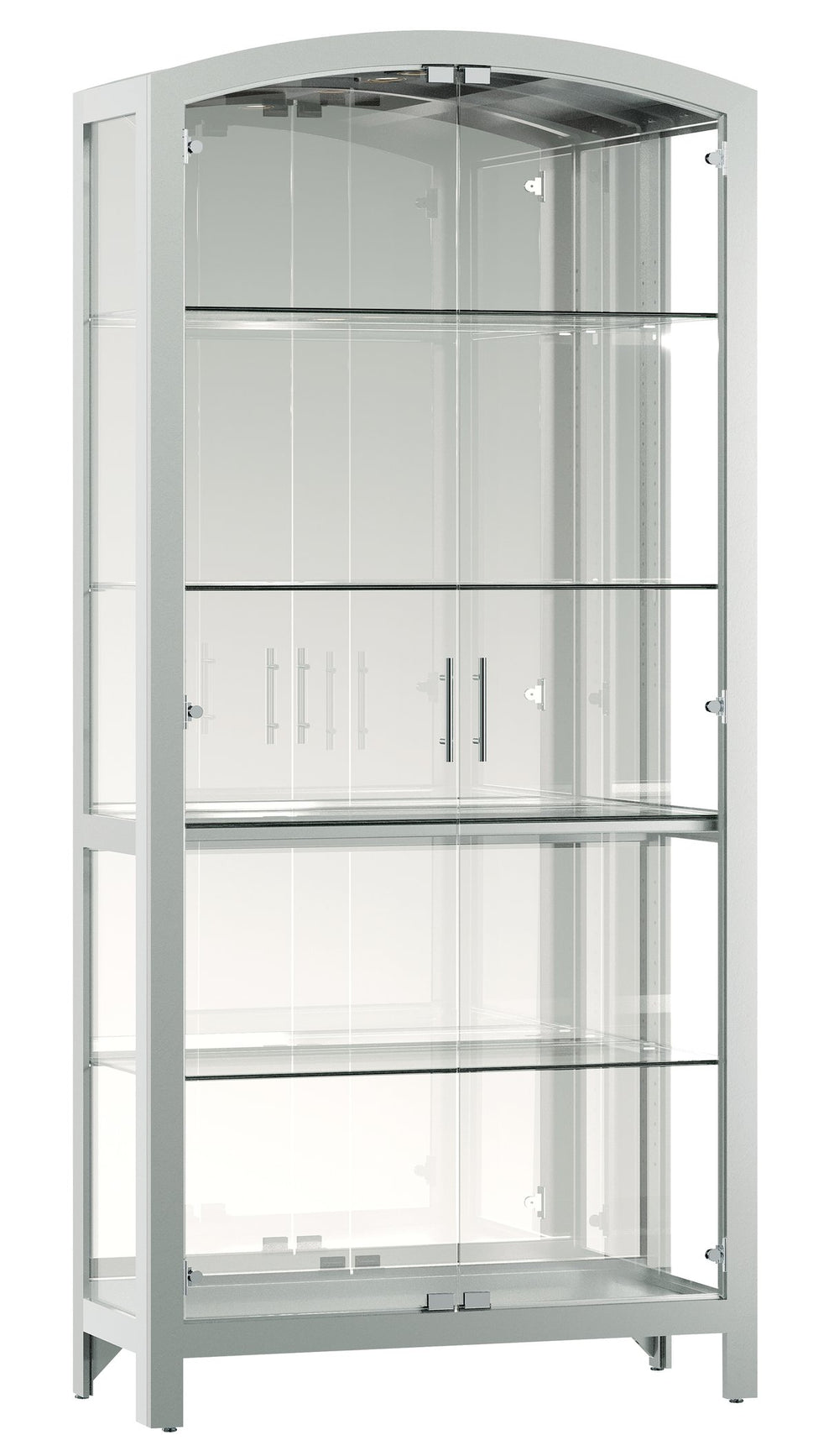 Hekman Furniture 680770 Elsie Silver-finished Display Cabinet With Adjustable Glass Shelves & Led Lighting Feature Silver Elsie Curio Cabinet 680770