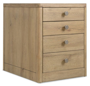 Hooker Furniture Kalamazoo Mobile File Cabinet In Aged Oak Veneer With Casters, Hidden Compartment & File Drawer 6062-10416-80