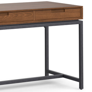 English Elm Banting - Stylish Mid Century Wide Desk In Walnut Veneer With Ample Storage & Modern Design Elements B136P158463