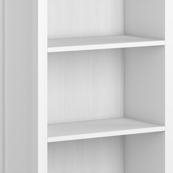 English Elm Artisan 5-Shelf Bookcase - Modern White Storage Solution For Home, Office & Family Spaces, Durable Design B136P158387