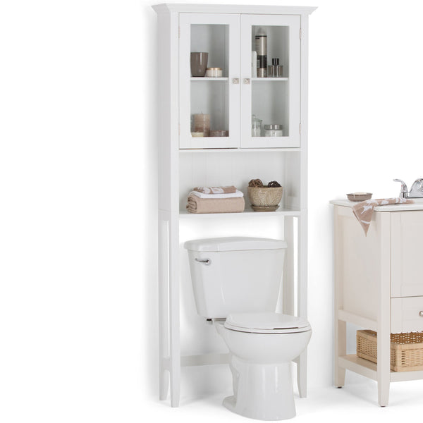 English Elm Acadian Space Saver Cabinet In Pure White - Stylish, Durable Storage For Narrow Spaces & Rooms B136P158500