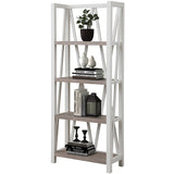 Parker House Americana Modern - Cotton Etagere Bookcase Cotton with Weathered Natural Shelves Poplar Solids / Birch Veneers with Oak Shelves AME#330-COT