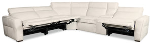 Hooker Furniture Vann Six Piece Power Reclining Sectional Top Grain Leather Contemporary Living Room SS736-6PC3-012
