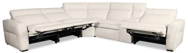 Hooker Furniture Vann Six Piece Power Reclining Sectional Top Grain Leather Contemporary Living Room SS736-6PC3-012