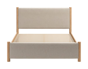 Zuo Modern Hadi King Bed: Elevate Your Bedroom With Chic Modern Design And Premium Comfort For Stylish Living Beige 100% Polyester,Mdf,Plywood 110670-zuo-modern