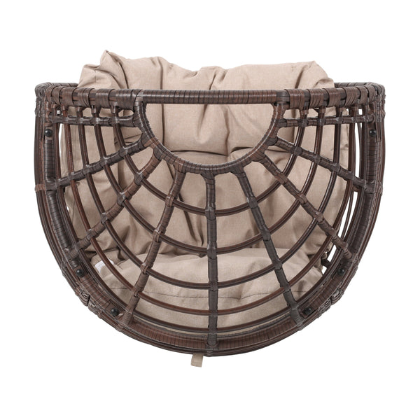 English Elm Christopher Knight Home® - ROBERTSON Rafael Swivel Egg Chair with Faux Rattan, Water‑Resistant Cushion, Handcrafted Patio Lounger 67930.00DBGE
