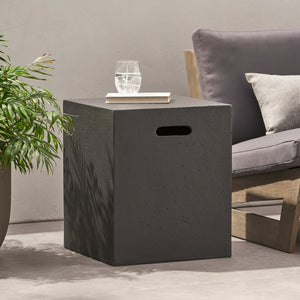 English Elm Mgo Concrete Propane Tank Cover Side Table for Modern and Industrial Interiors 59243.00
