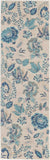 Nourison Tranquil TRA02 Machine Made Power-loomed No Border Indoor Only Farmhouse Vintage Rug Ivory,Light Blue, Blue and White 100% Polypropylene 99446483751