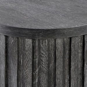 Bernhardt Bernhardt Sutton Drum Accent Table With Deep Reeding Rustic Oak Finish, 20" Round Top, 22" H 352124