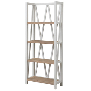 Parker House Americana Modern - Cotton Etagere Bookcase Cotton with Weathered Natural Shelves Poplar Solids / Birch Veneers with Oak Shelves AME#330-COT