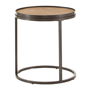 Homelegance By Top-Line Lola Grey Oak Finish Round End Table Grey MDF