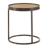 Lola Grey Oak Finish Round End Table