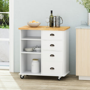 Christopher Knight Home® - Noble House - Provence Contemporary Kitchen Cart with Wheels