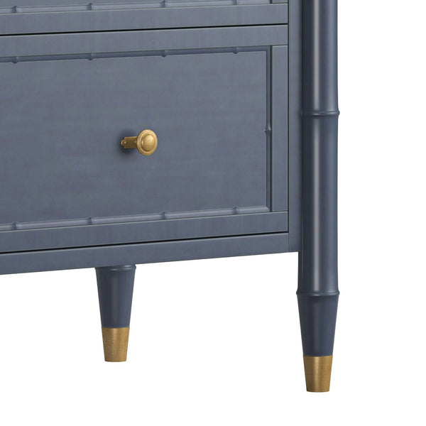 A.R.T. Furniture Harbor Bachelors Chest - Rustic Elegance with Ample Storage and Classic Brass Accents for Any Space Blue 338158-2721
