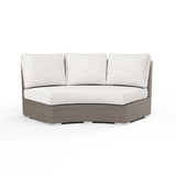 Coronado Curved Loveseat in Canvas Flax w/ Self Welt SW2101-CRV-FLX-STKIT Sunset West