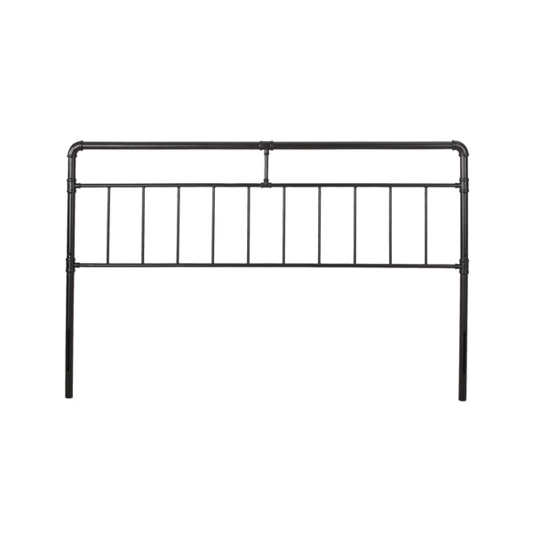 English Elm Christopher Knight Home® - KING Metal King Size Headboard in Flat Black Iron with Piped Accents, Industrial Elegance, Sturdy Design 66821.00FBLK