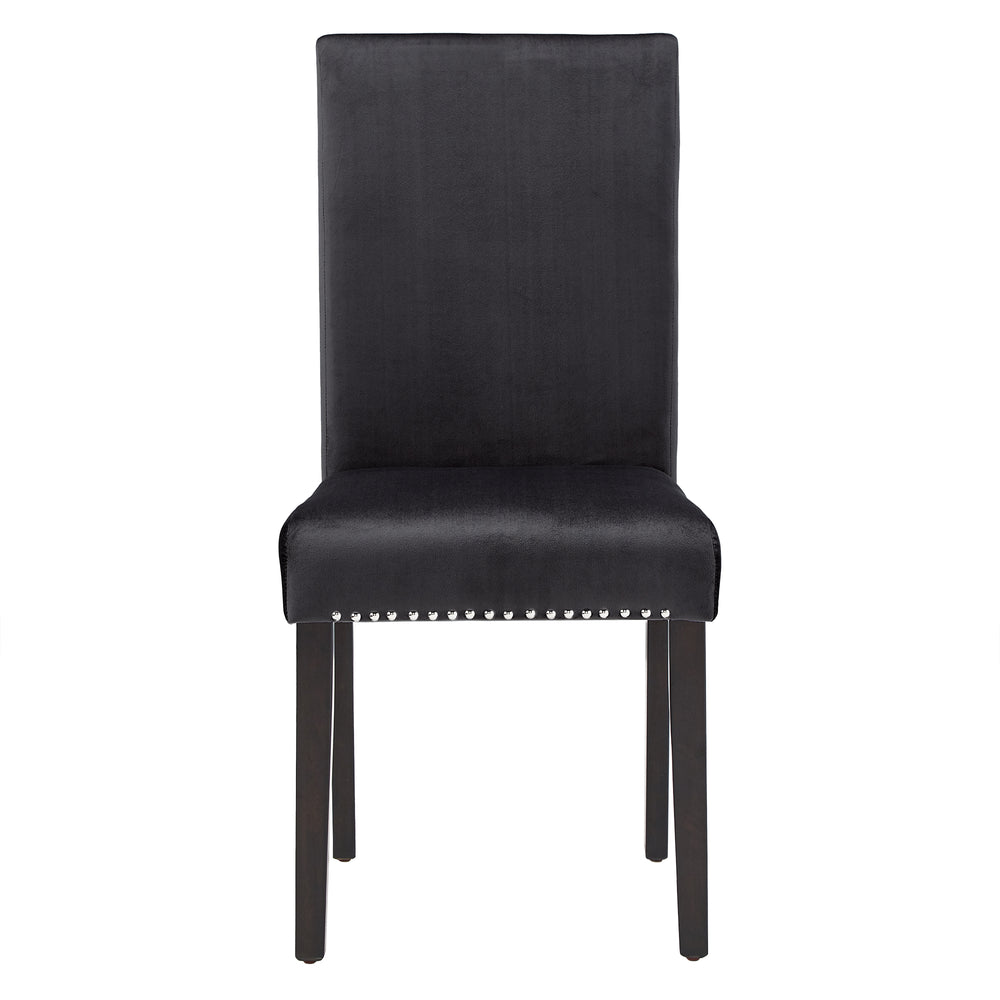 Homelegance By Top-Line Saber Nailhead Velvet Upholstered Chairs (Set of 2) Black Wood