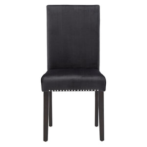 Homelegance By Top-Line Saber Nailhead Velvet Upholstered Chairs (Set of 2) Black Wood
