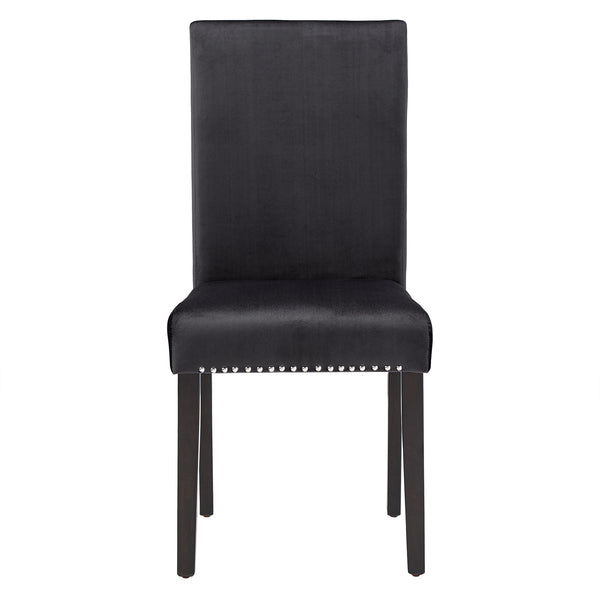 Homelegance By Top-Line Saber Nailhead Velvet Upholstered Chairs (Set of 2) Black Wood