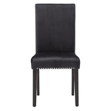 Homelegance By Top-Line Saber Nailhead Velvet Upholstered Chairs (Set of 2) Black Wood