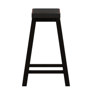 Homelegance By Top-Line Barrett Saddle Seat Counter Height Backless Stools (Set of 2) Black Rubberwood