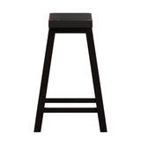 Homelegance By Top-Line Barrett Saddle Seat Counter Height Backless Stools (Set of 2) Black Rubberwood