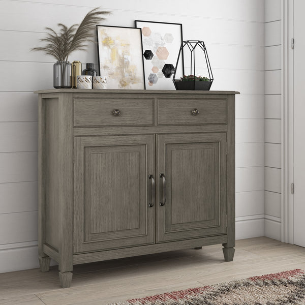 English Elm Connaught Solid Wood Entryway Storage Cabinet – Farmhouse Grey, Timeless Charm & Ample Storage Solution B136P158539