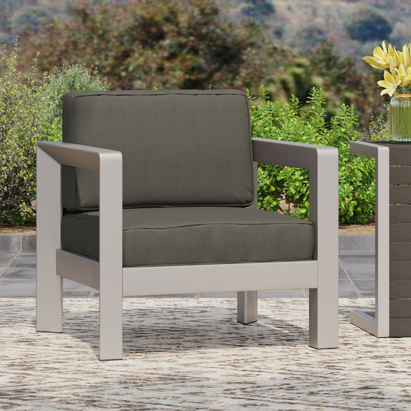 English Elm Christopher Knight Home® - AVIARA Aluminum Club Chair with Deep Seating and Low-Profile Design, Durable 400 lb Capacity, Compact Natural 64077.00