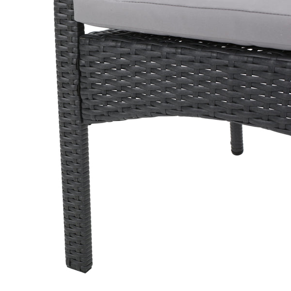 English Elm Christopher Knight Home® - CORSICA Wicker KD Dining Chair with Water-Resistant Removable Cushion — Stylish Outdoor Seating for Patios Grey 37.5 L x 21.5 W x 10.25 H 56424.00GRY