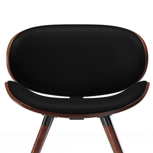 English Elm Marana Dining Chair - Stylish Black Mid-Century Modern Design With Comfortable Vegan Leather Seat B136P158911