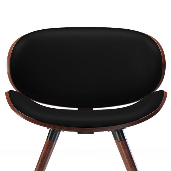 English Elm Marana Dining Chair - Stylish Black Mid-Century Modern Design With Comfortable Vegan Leather Seat B136P158911