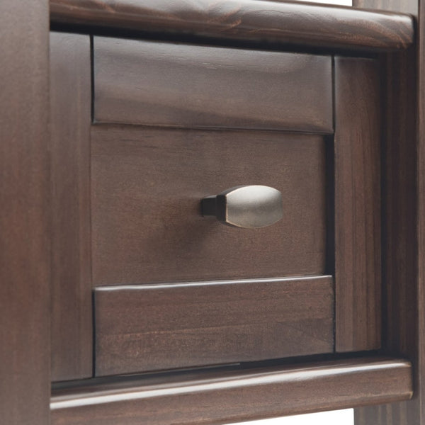 English Elm Warm Solid Wood 14" Transitional Narrow Side Table In Tobacco Brown - Stylish, Space-Saving Design! B136P159662-GIGA