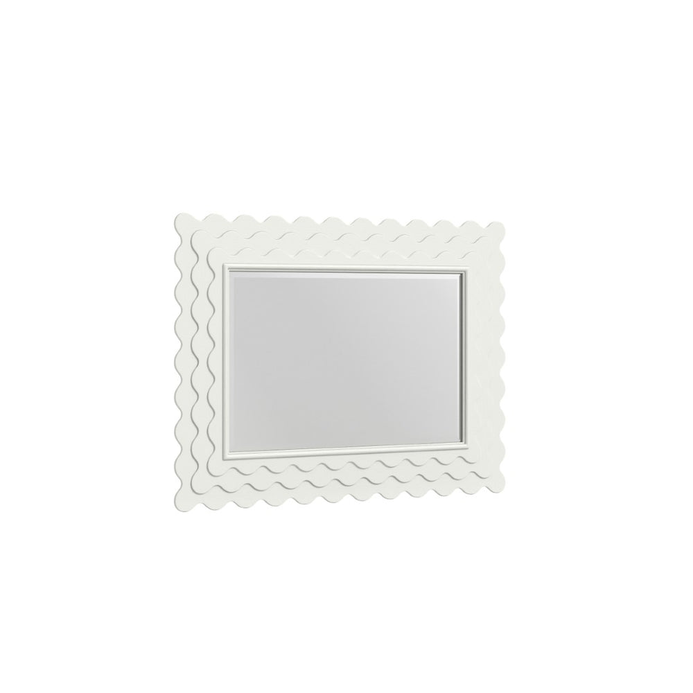 A.R.T. Furniture Haven Mirror - Vintage-Inspired Scalloped Frame with Crisp White Finish for Elegant Home Decor 339120-2367