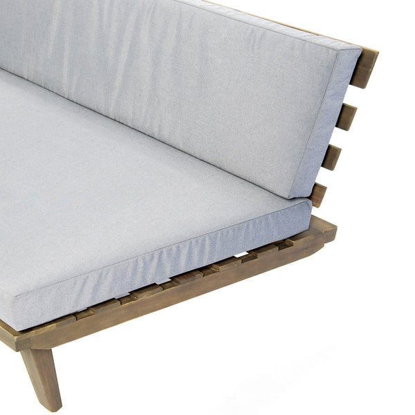 English Elm Hillcrest Solid Acacia Corner Sofa with Built-in Side Table for Outdoor Living 61288.00L-R-TSET