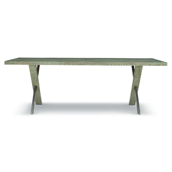 Bernhardt Bernhardt Milo 88" Reclaimed Pine Herringbone Dining Table With Distressed Morel Finish & X-Base, Seats 6-8 398224G