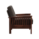 Homelegance By Top-Line Parcell Mission-Style Oak Finish Wood Accent Chair Dark Brown Wood