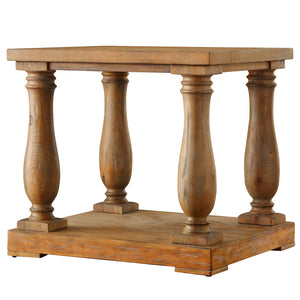 Homelegance By Top-Line Sammson Baluster Reclaimed Wood End Table Light Natural Pine