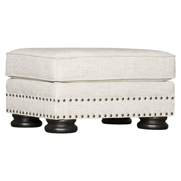Bernhardt Bernhardt Foster Upholstered Ottoman With Nailhead Trim & Exposed Wood Legs, Plush Rectangular Seat — Made To Order B5171G