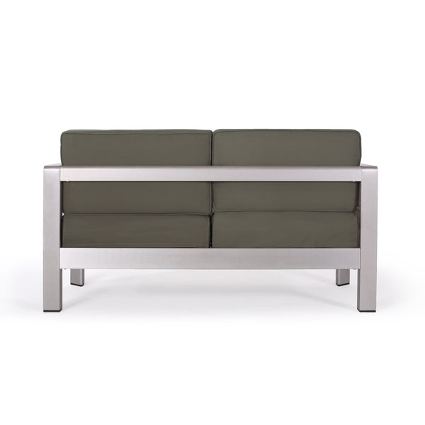English Elm Aviara Outdoor Loveseat Lightweight Aluminum Frame Deep Seat Patio Lounge 64078.00