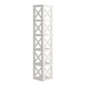 Homelegance By Top-Line Julius X-Frame 5-Shelf Bookcase White Rubberwood