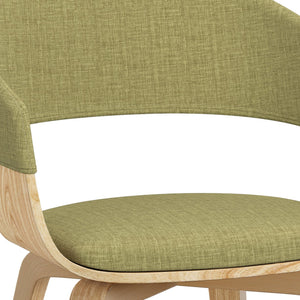 English Elm Lowell Bentwood Dining Chair - Stylish Acid Green Upholstery & Light Wood Frame For Comfort B136P158841