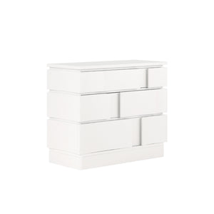A.R.T. Furniture Portico Modern Accent Chest With Three Textured Drawers And Cedar Lining For Stylish Storage Solutions White Parawood Solids,Resin,Plaster 323158-3317