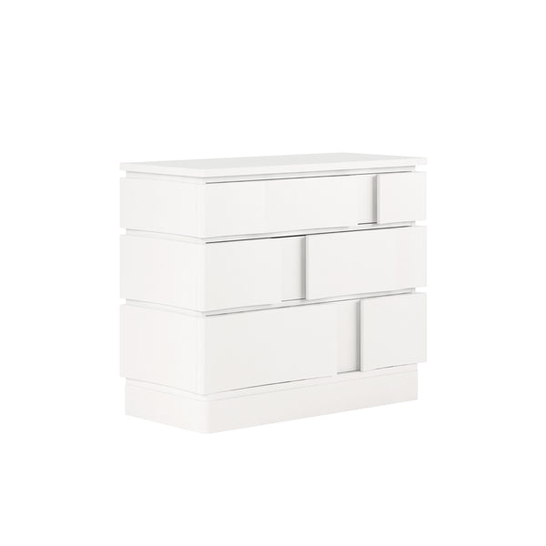 A.R.T. Furniture Portico Modern Accent Chest With Three Textured Drawers And Cedar Lining For Stylish Storage Solutions White Parawood Solids,Resin,Plaster 323158-3317