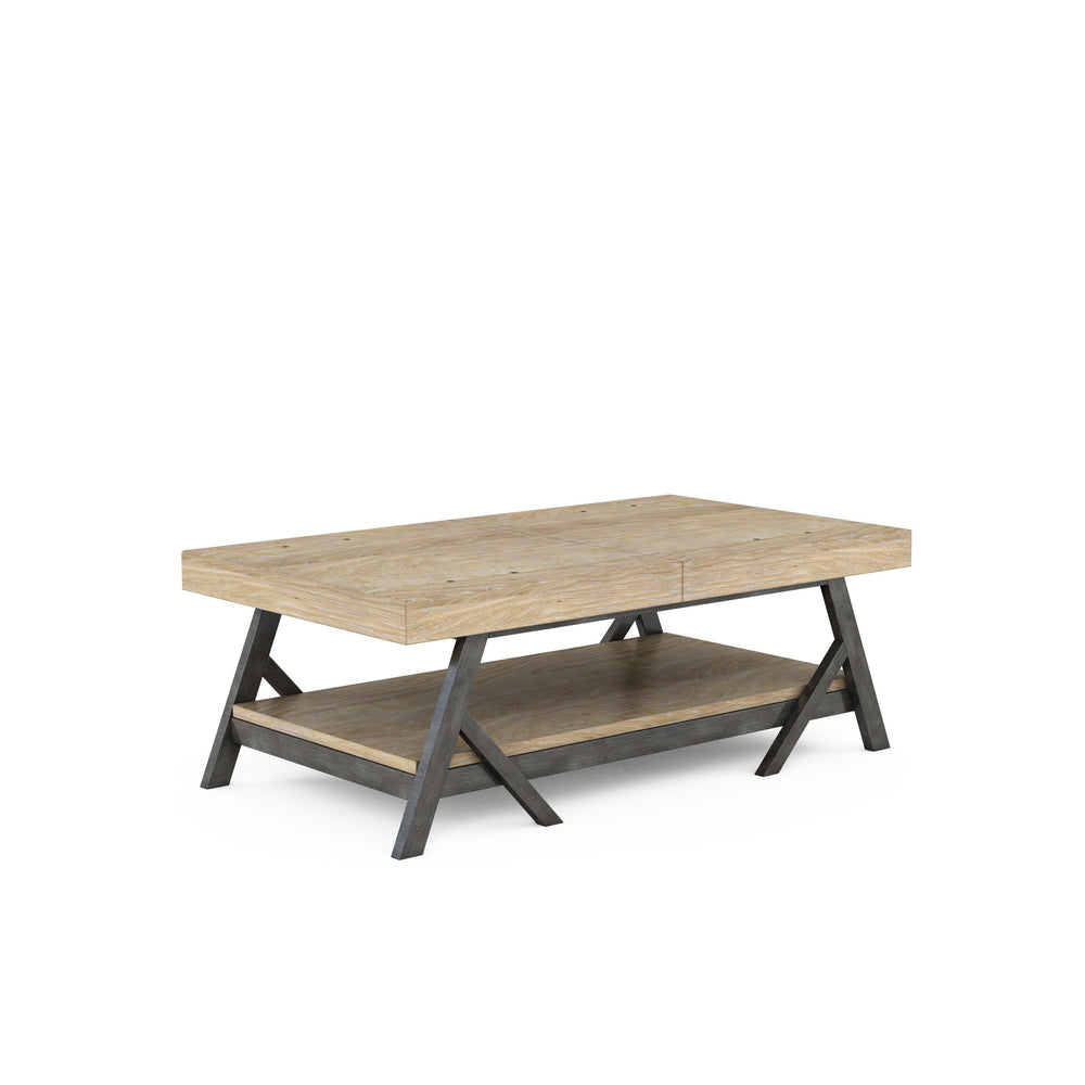 A.R.T. Furniture Frame Sliding-top Cocktail Table With Storage, Two-tone Finish, And Industrial Chic Design For Living Spaces Light Brown Ash & Poplar Solid,Plank,Effect Flakey & Quarter,Sawn Oak Veneer 278320-2344