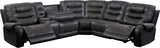 Parker House Parker Living Outlaw - Stallion 6 Piece Modular Power Sectional with Drop Down Table and Power Adjustable Headrests Stallion 80% Polyester, 20% PU (W) MOUT-PACKT(H)-STA