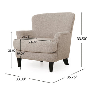 English Elm Christopher Knight Home® - Club Chair - Elegant Boucle Upholstered Seating With Flared Arms & Tapered Legs For Modern Comfort 74115.00STN